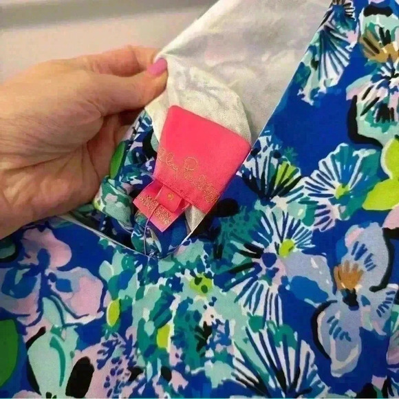 Lilly Pulitzer Grace Tiered Midi Dress NEW Blue Grotto Twilight Tropics Size 6 - Picture 3 of 7